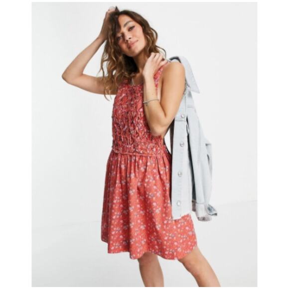Free People NWT Petunia Poppy Combo Floral Print Mini Dress Size Medium - Picture 2 of 11